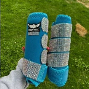 Relentless Teal Blinged Horse Boots